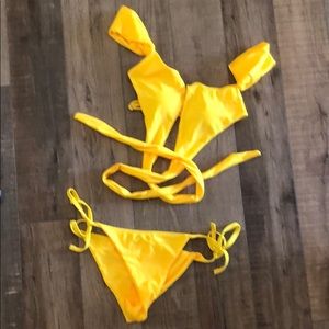 Yellow wrap bikini new